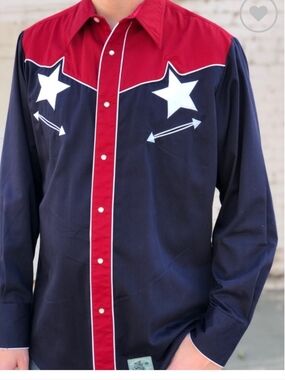 NWOT- Roper Color Block Shirt w/Pearl Snaps & Contrasting Cuff